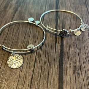 Two Silver Alex and Ani bracelets Celtic Knots
